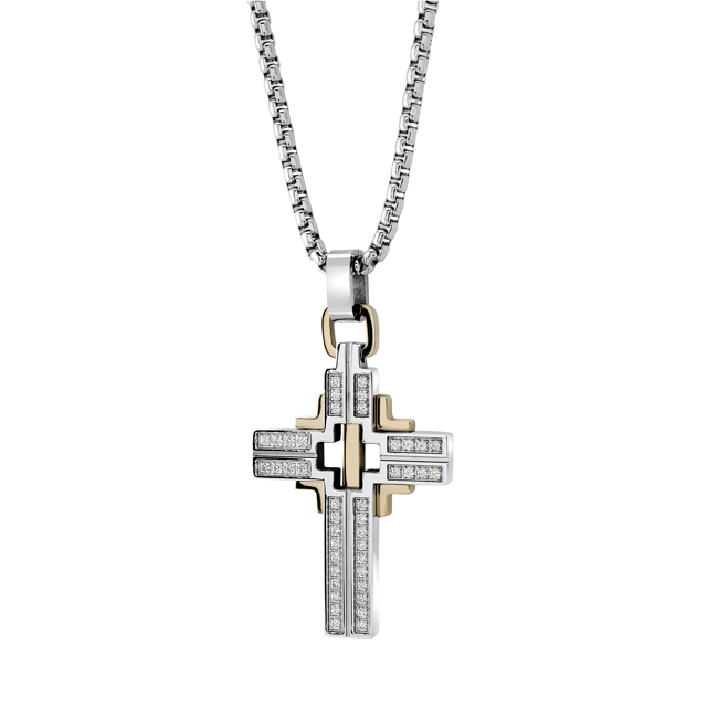 Italgem Stainless Steel Cross-Necklace